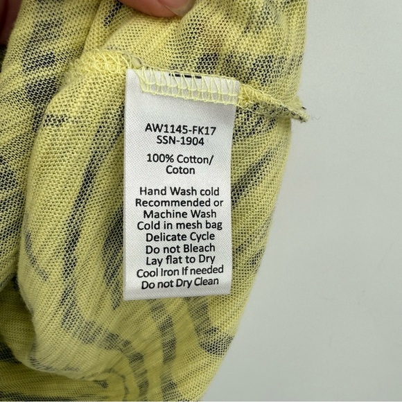 ATM Zebra Print Slub Jersey Schoolboy Crew Tee in Yellow Black Size M - Picture 7 of 11